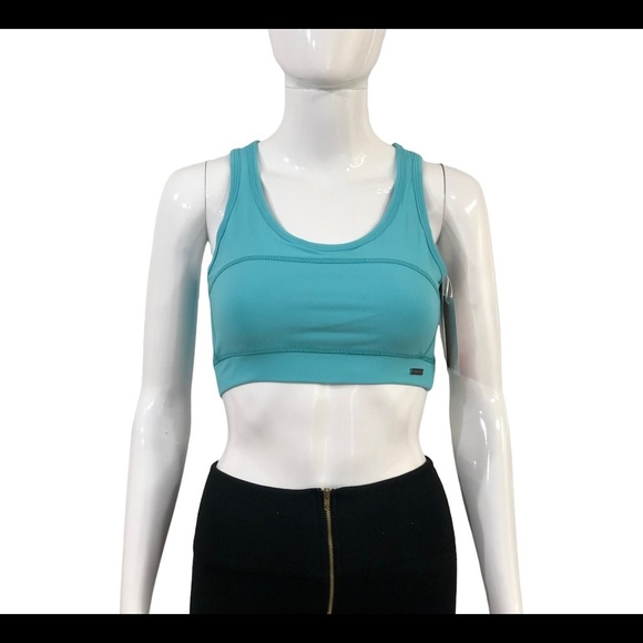 Mono B Womens Size M Sports Bra Teal Top Gym Workout Bra Racerback Blue NWT - Picture 8 of 10